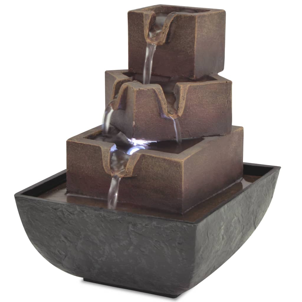 Innendørs Fontene Med Led-Lys Polyresin