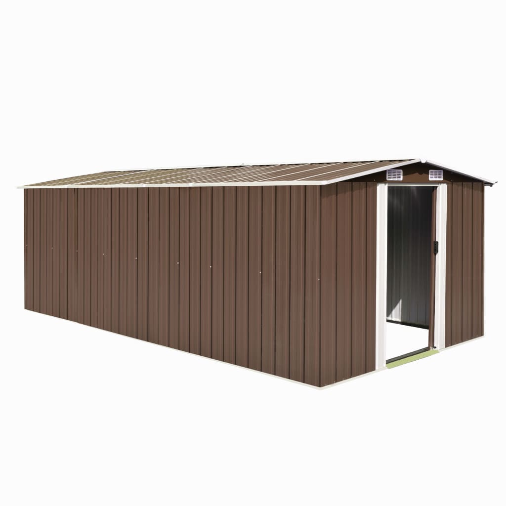 Hageskjul 257X489X181 Cm Metall Brun