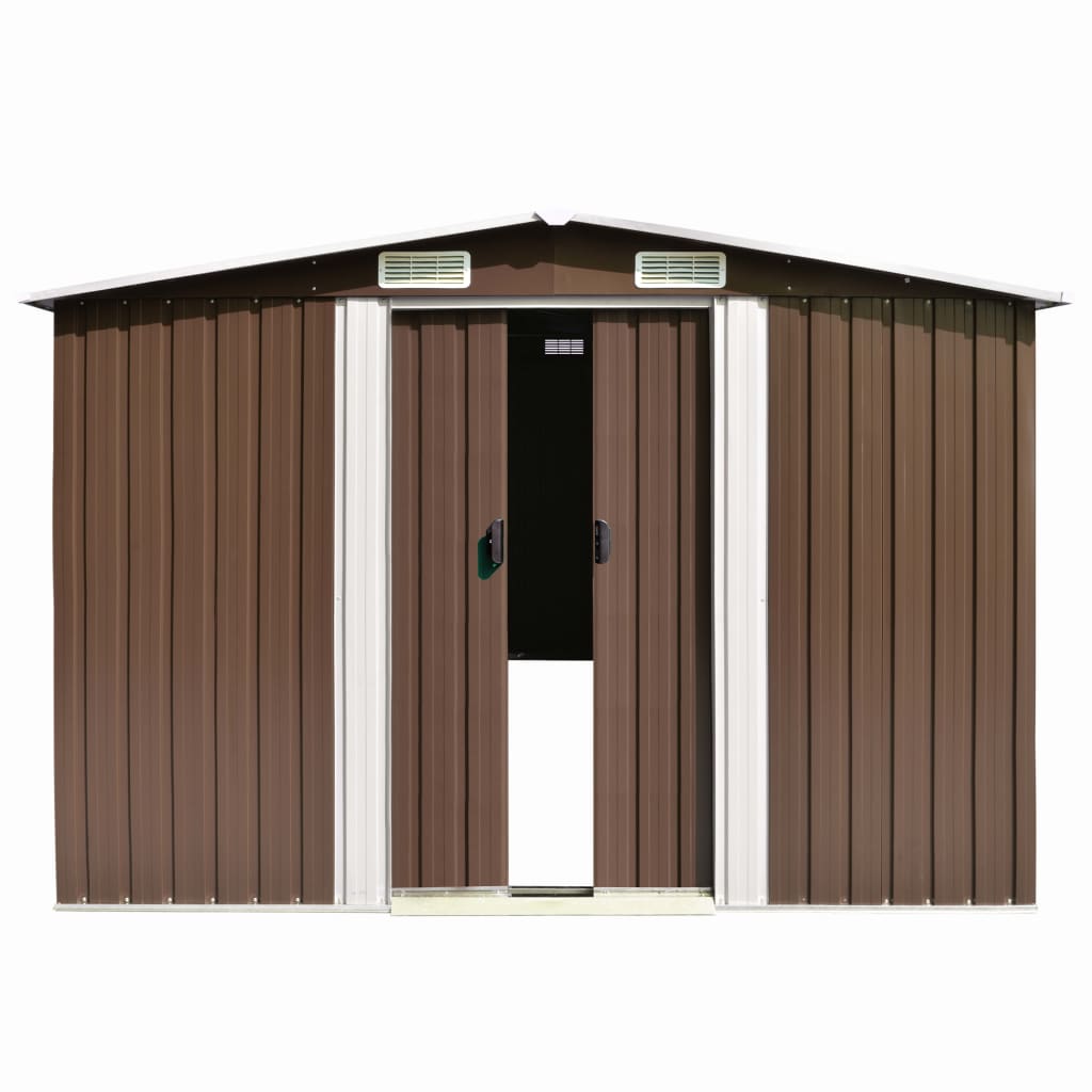 Hageskjul 257X489X181 Cm Metall Brun