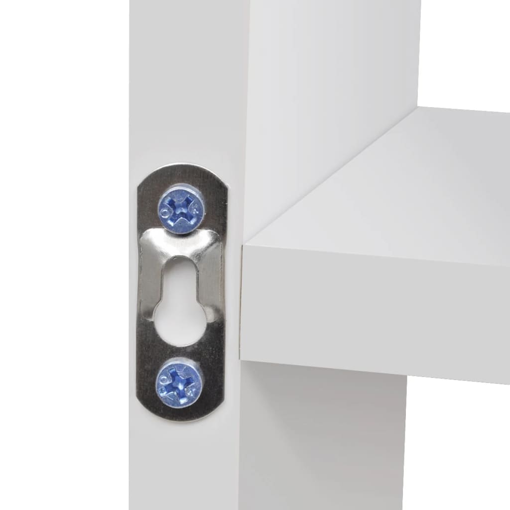 Vegghylle 8 Hyller Hvit