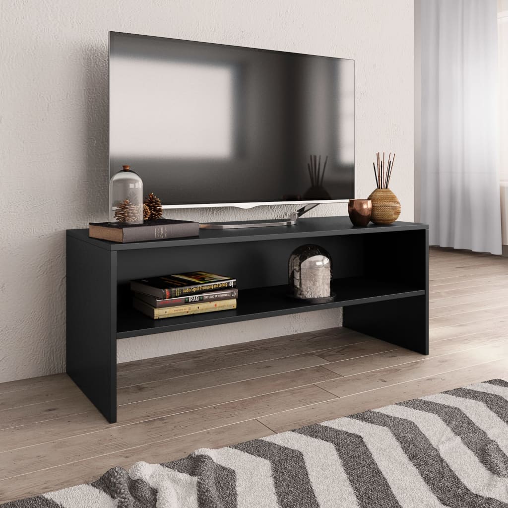 Tv-Benk Svart 100X40X40 Cm Konstruert Tre