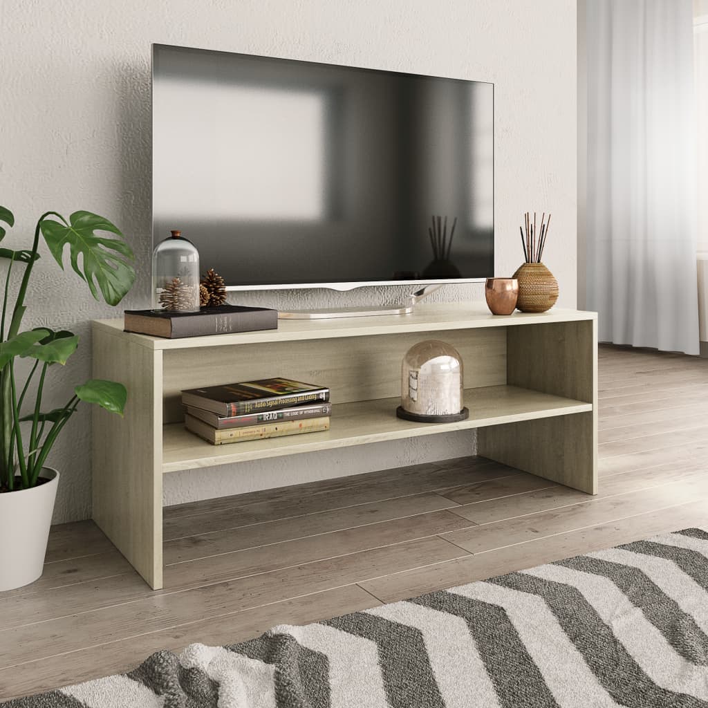 Tv-Benk Sonoma Eik 100X40X40 Cm Konstruert Tre