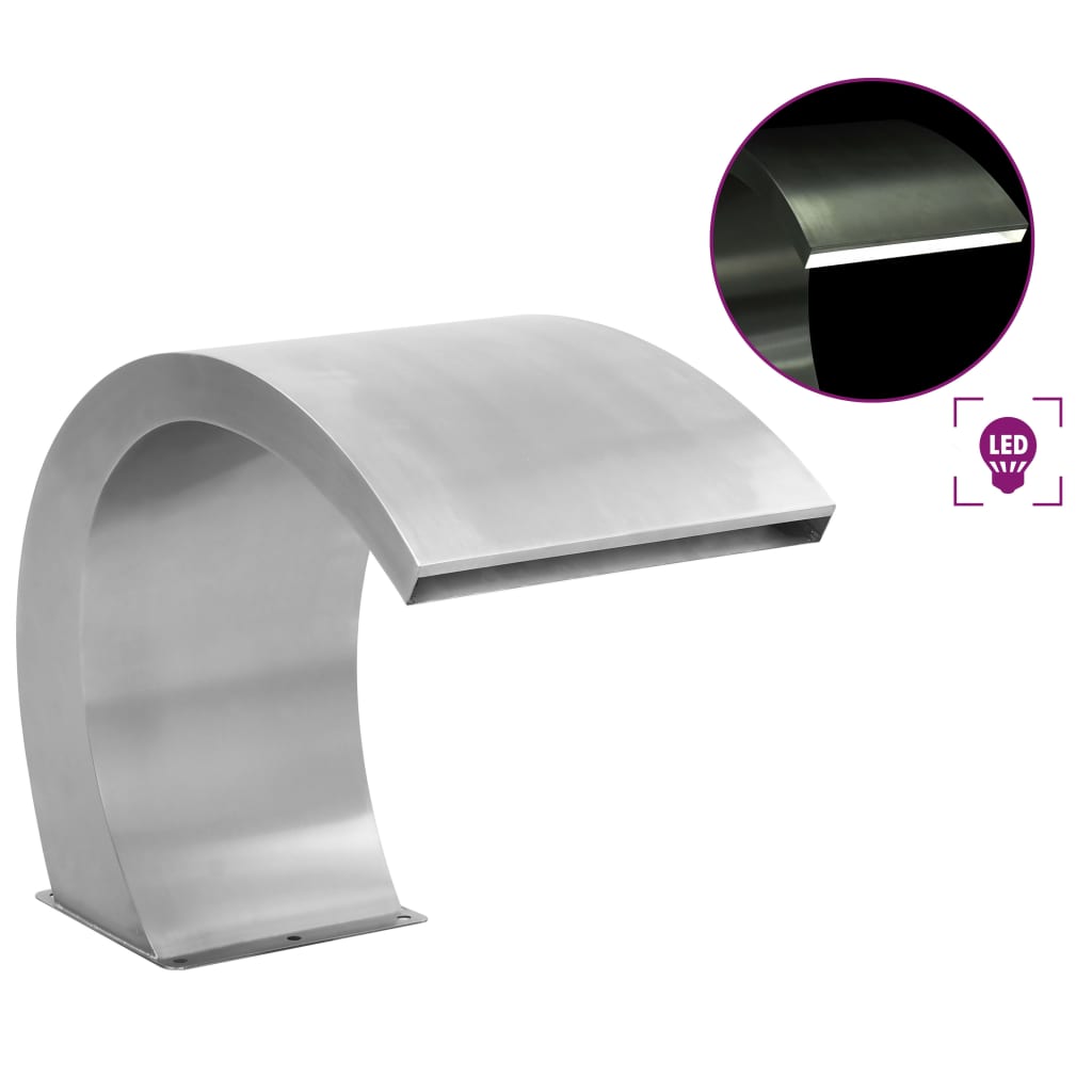 Bassengfontene Med Lysdioder Rustfritt Stål 30X60X45 Cm