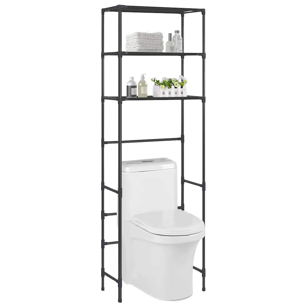 Oppbevaringsstativ Med 3 Hyller Til Toalett Svart 53X28X169 Cm