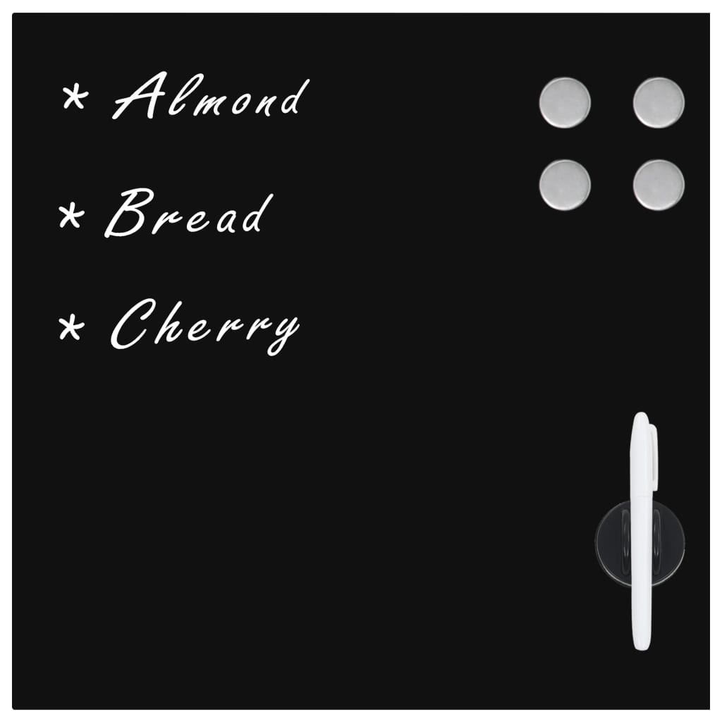 Veggmontert Magnetisk Tavle Glass 50X50 Cm