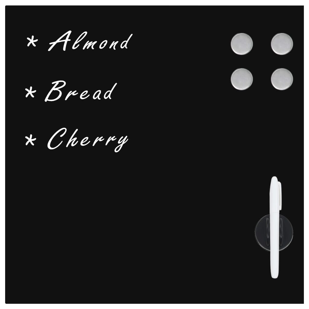 Veggmontert Magnetisk Tavle Glass 60X60 Cm