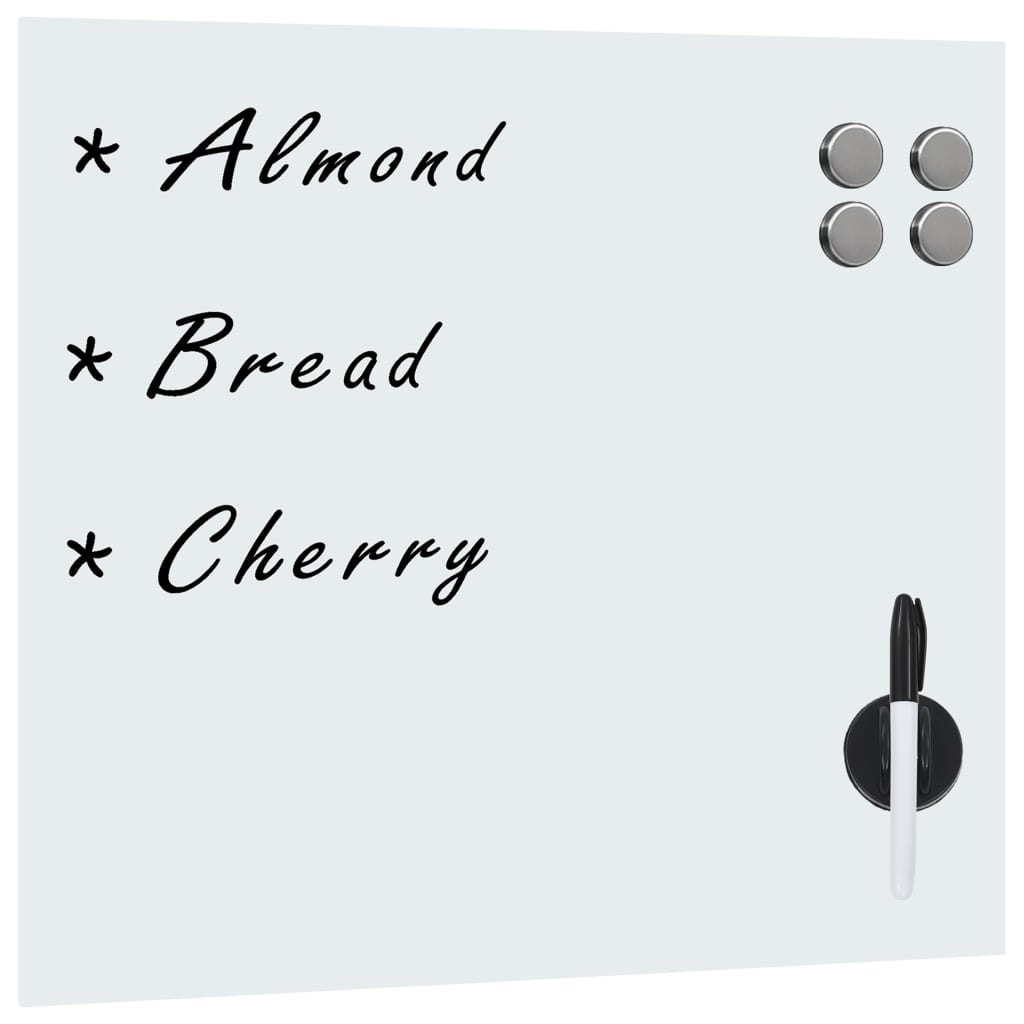 Veggmontert Magnetisk Tavle Glass 40X40 Cm