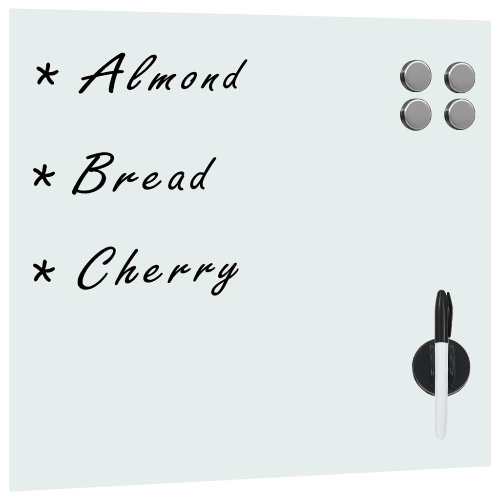 Veggmontert Magnetisk Tavle Glass 50X50 Cm