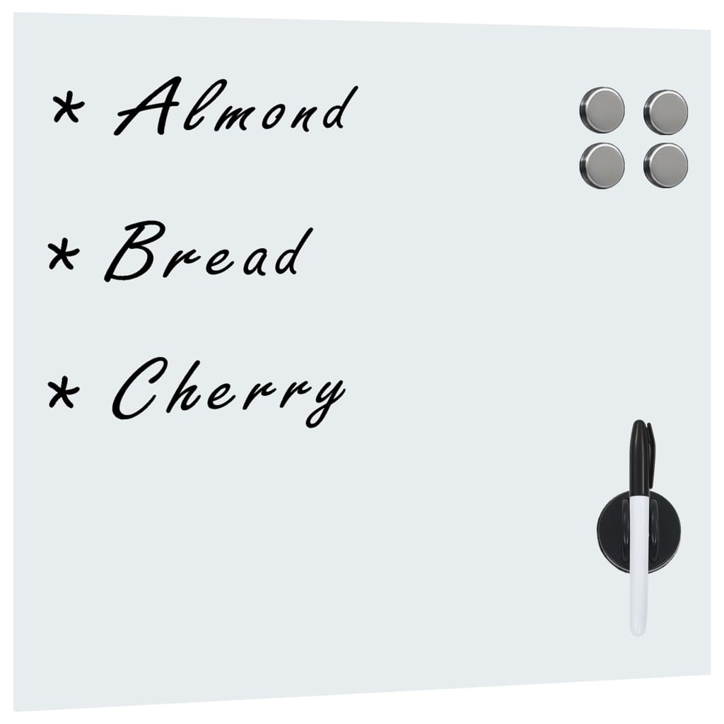 Veggmontert Magnetisk Tavle Glass 60X60 Cm