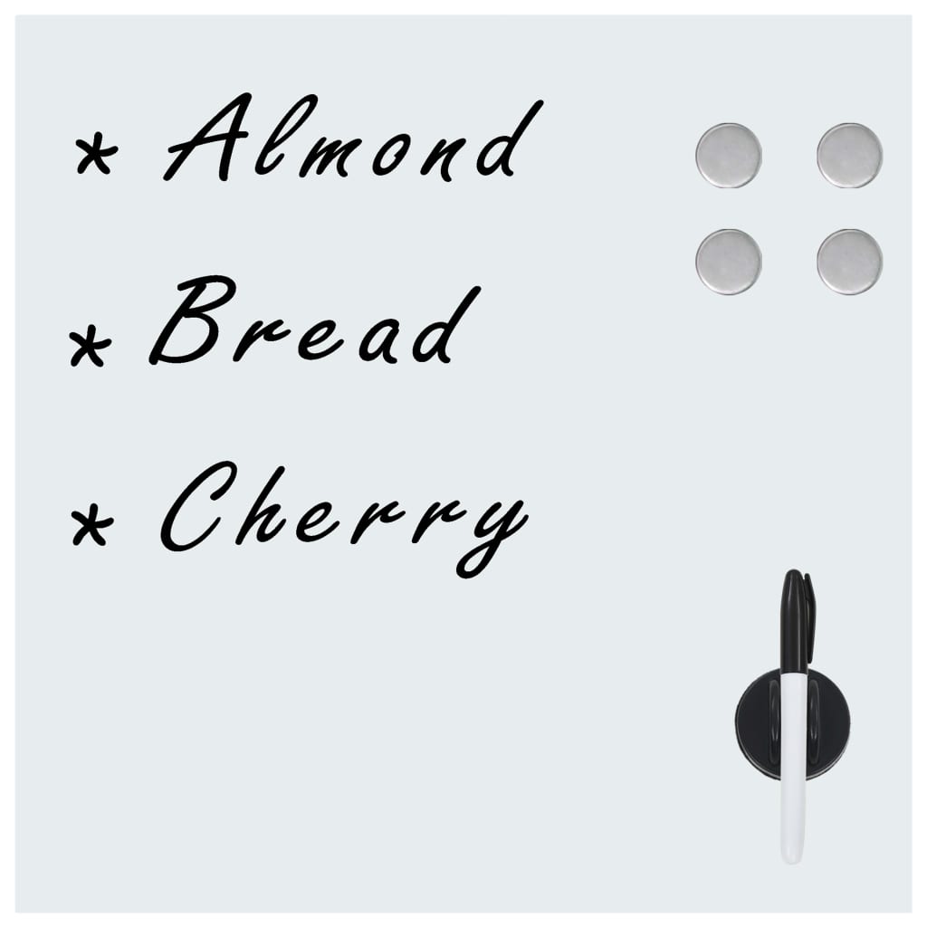 Veggmontert Magnetisk Tavle Glass 60X60 Cm