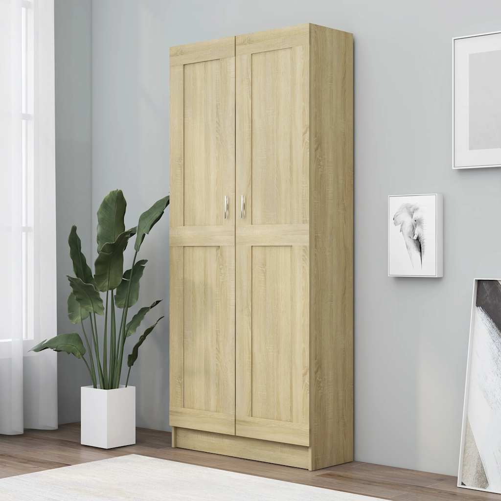 Bokhylle Sonoma Eik 82,5X30,5X185,5 Cm Konstruert Tre