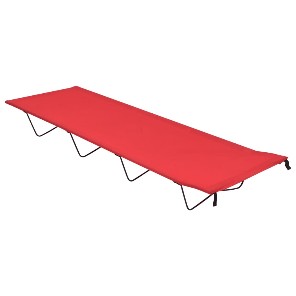 Campingseng 180X60X19 Cm Oxfordstoff Og Stål Rød