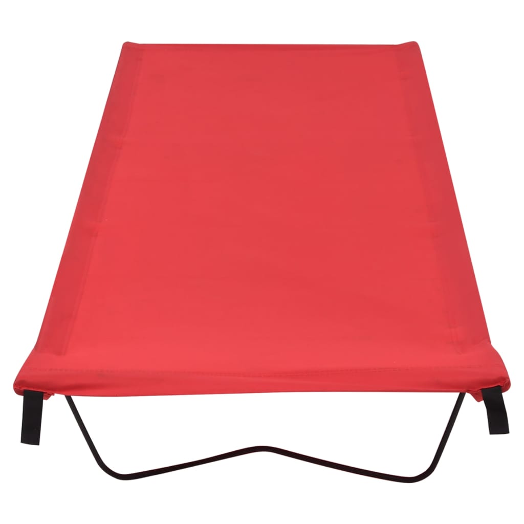 Campingseng 180X60X19 Cm Oxfordstoff Og Stål Rød
