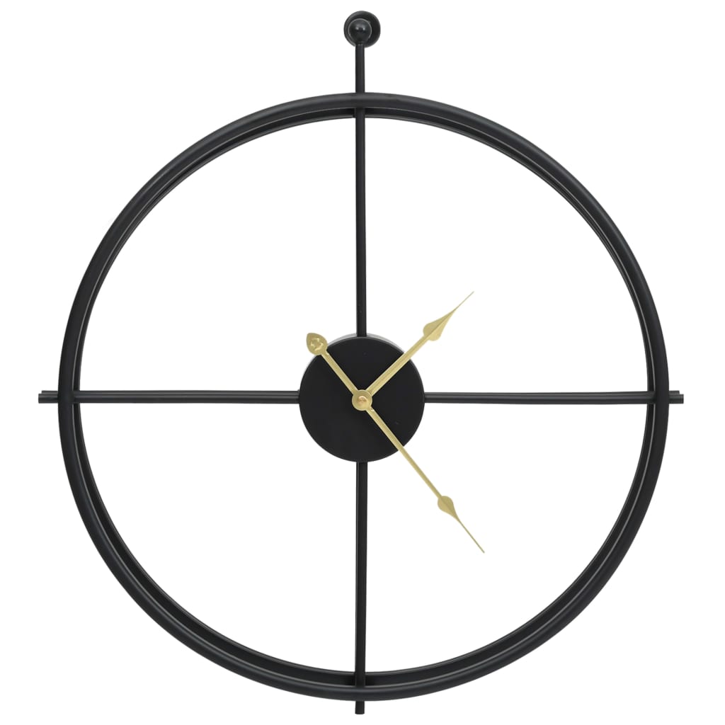 Veggklokke Svart 52 Cm Jern
