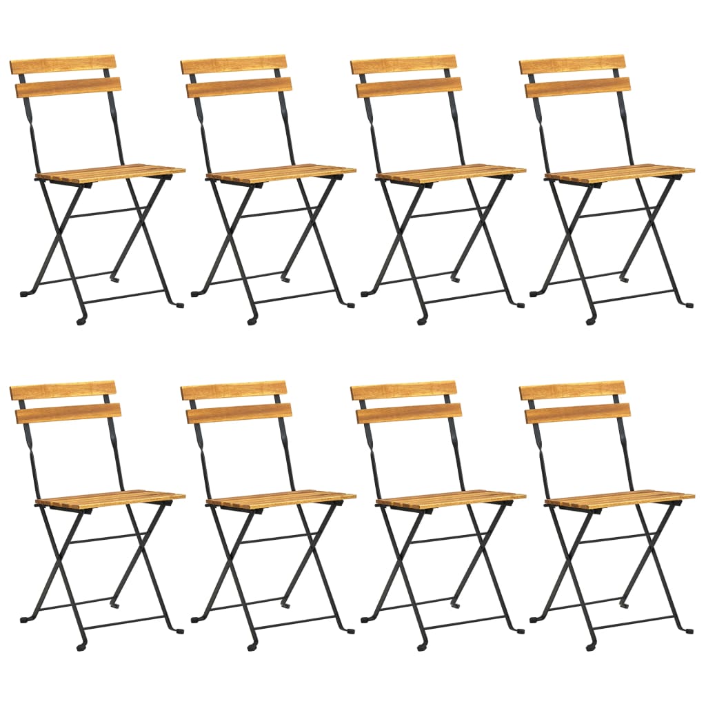 Utendørs Sammenleggbar Spisestue 9 Deler Heltre Akasie