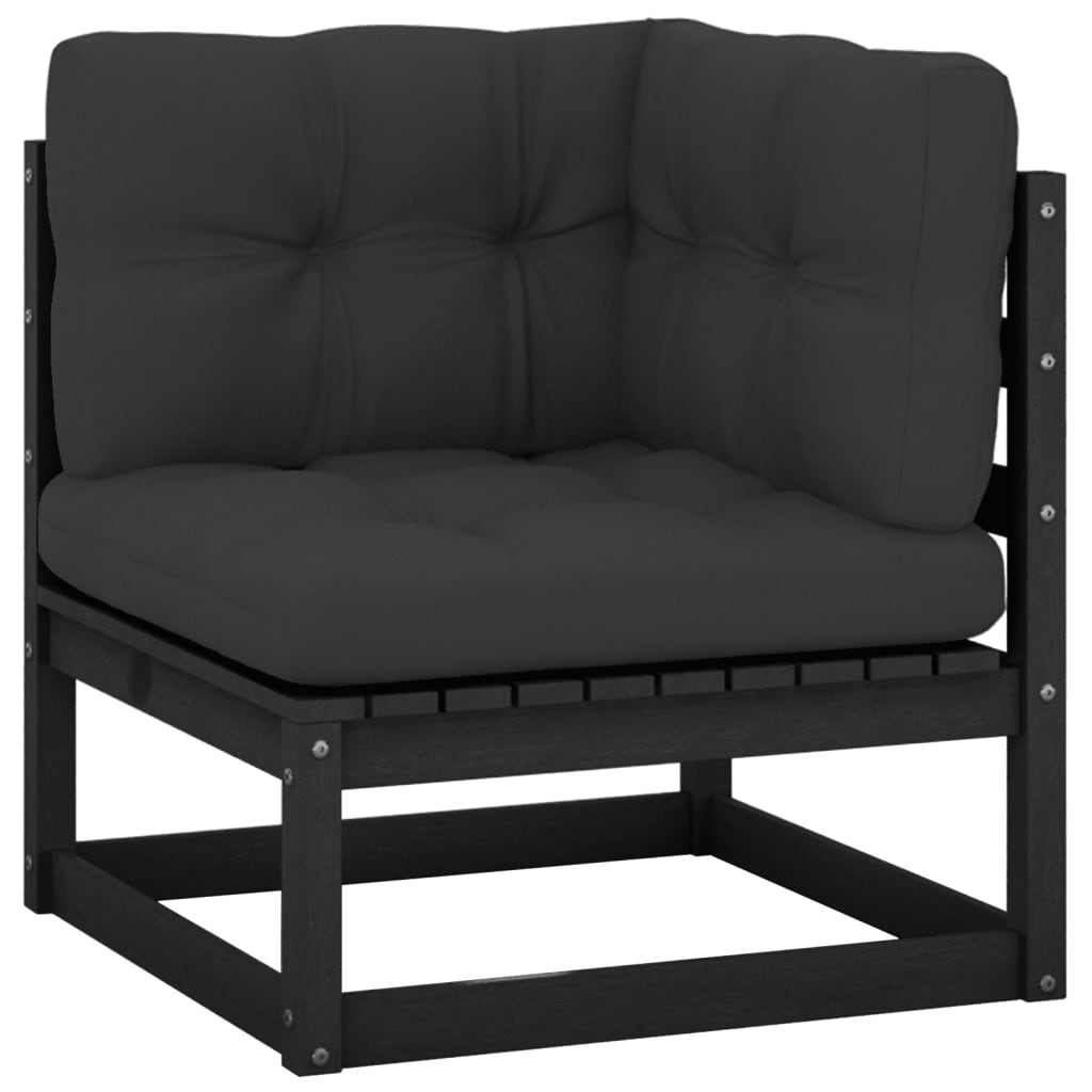 Utendørs Hjørnesofa Med Antrasitt Puter Heltre Furu