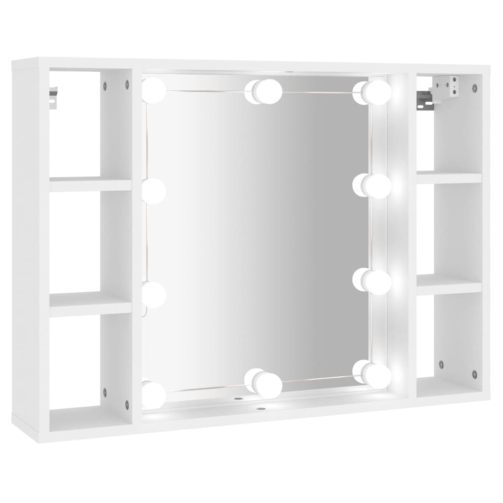 Speilskap Med Led Hvit 76X15X55 Cm