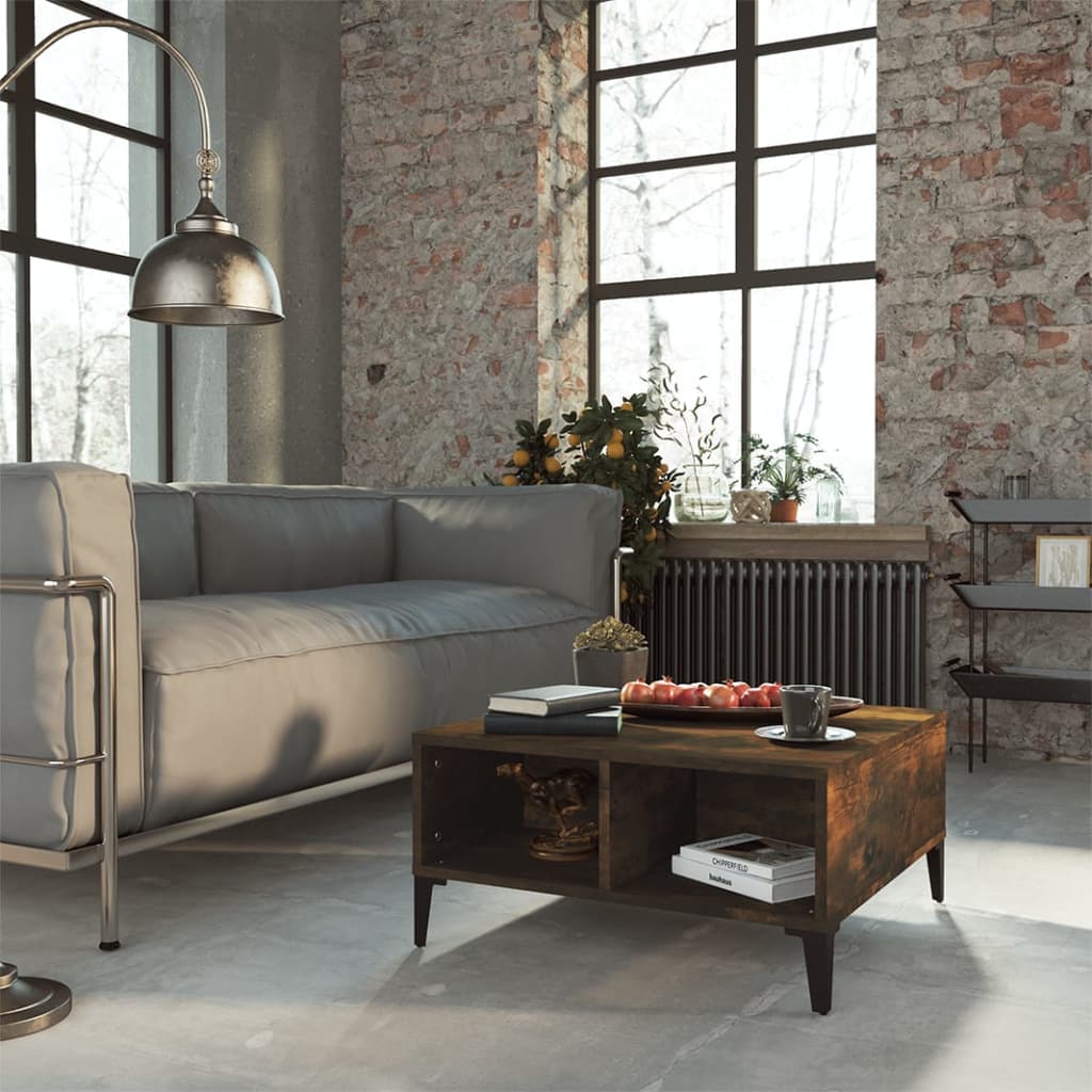 Salongbord Røkt Eik 60X60X30 Cm Konstruert Tre