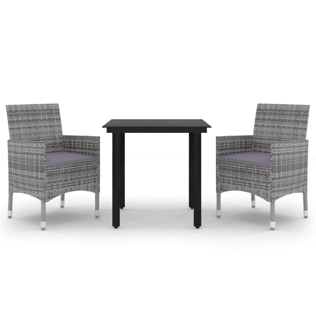 Hagespisegruppe Med Puter 3 Deler Polyrotting Og Glass