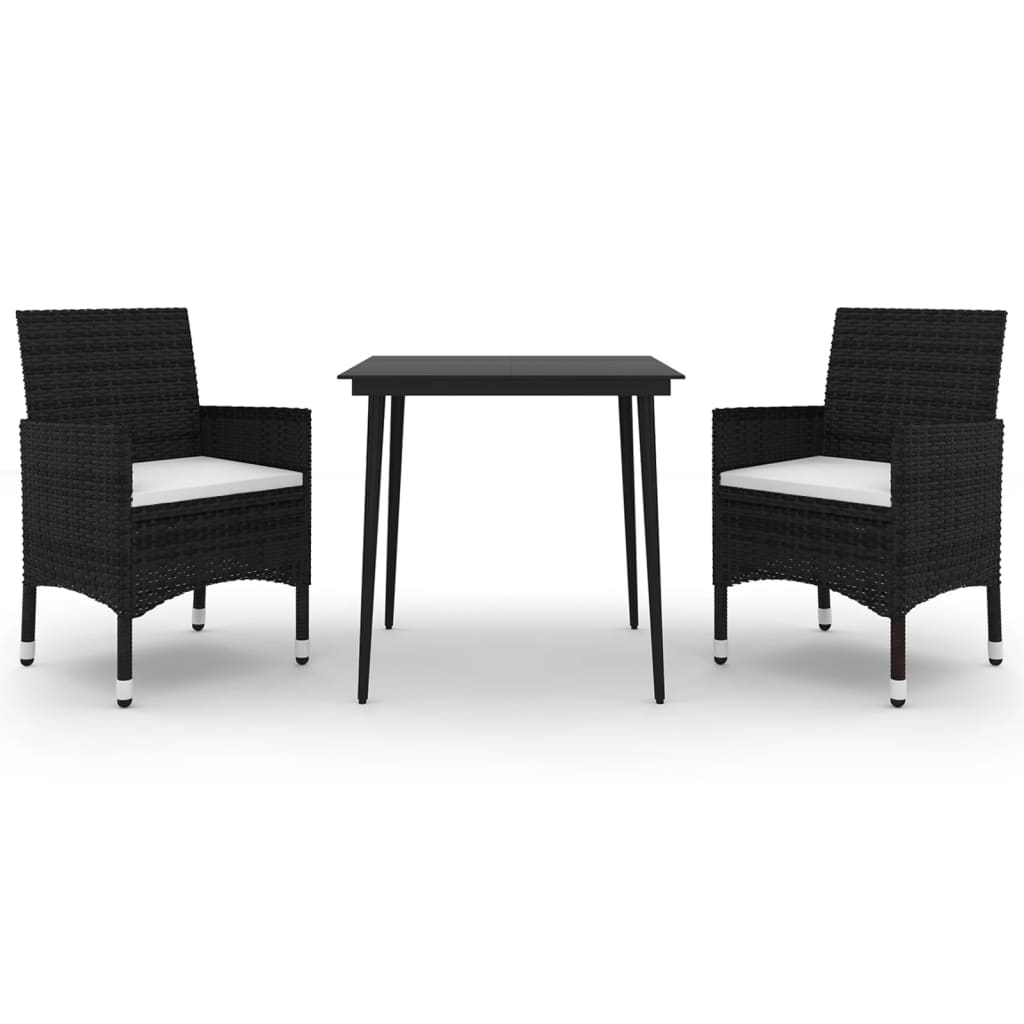 Hagespisegruppe Med Puter 3 Deler Polyrotting Og Glass