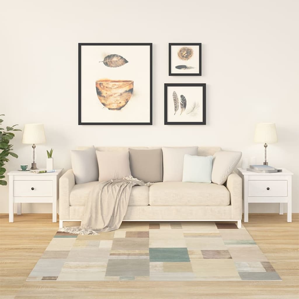 Sidebord 2 Stk Hvit 50X50X49 Cm Heltre Furu