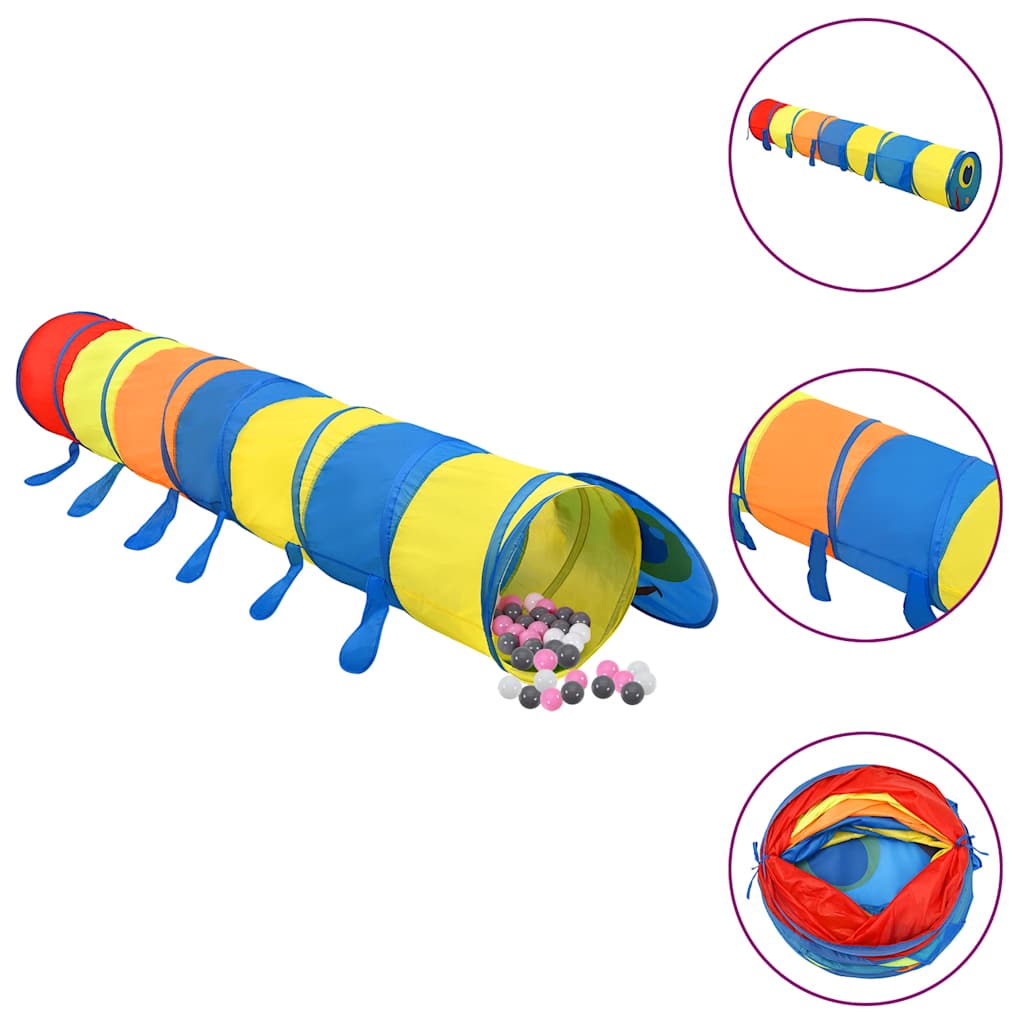 Leketunnel For Barn Med 250 Baller Flerfarget 245 Cm Polyester