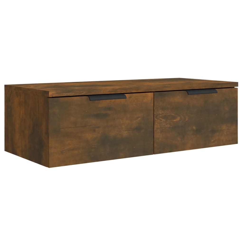 Veggskap Røkt Eik 68X30X20 Cm Konstruert Tre