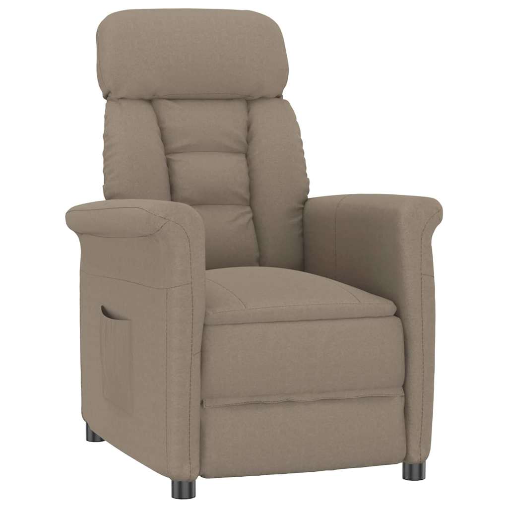 Recliner Stol Taupe Gråbrun 70,5 X 96,5 X 95 Cm Polyester