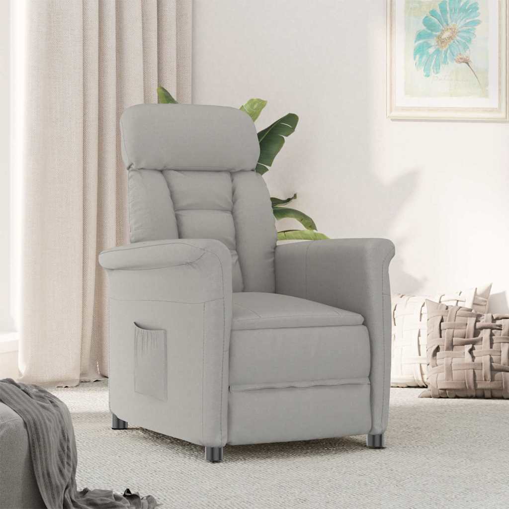 Recliner Stol Lys Grå Lysegrå 70,5 X 96,5 X 95 Cm Stoff