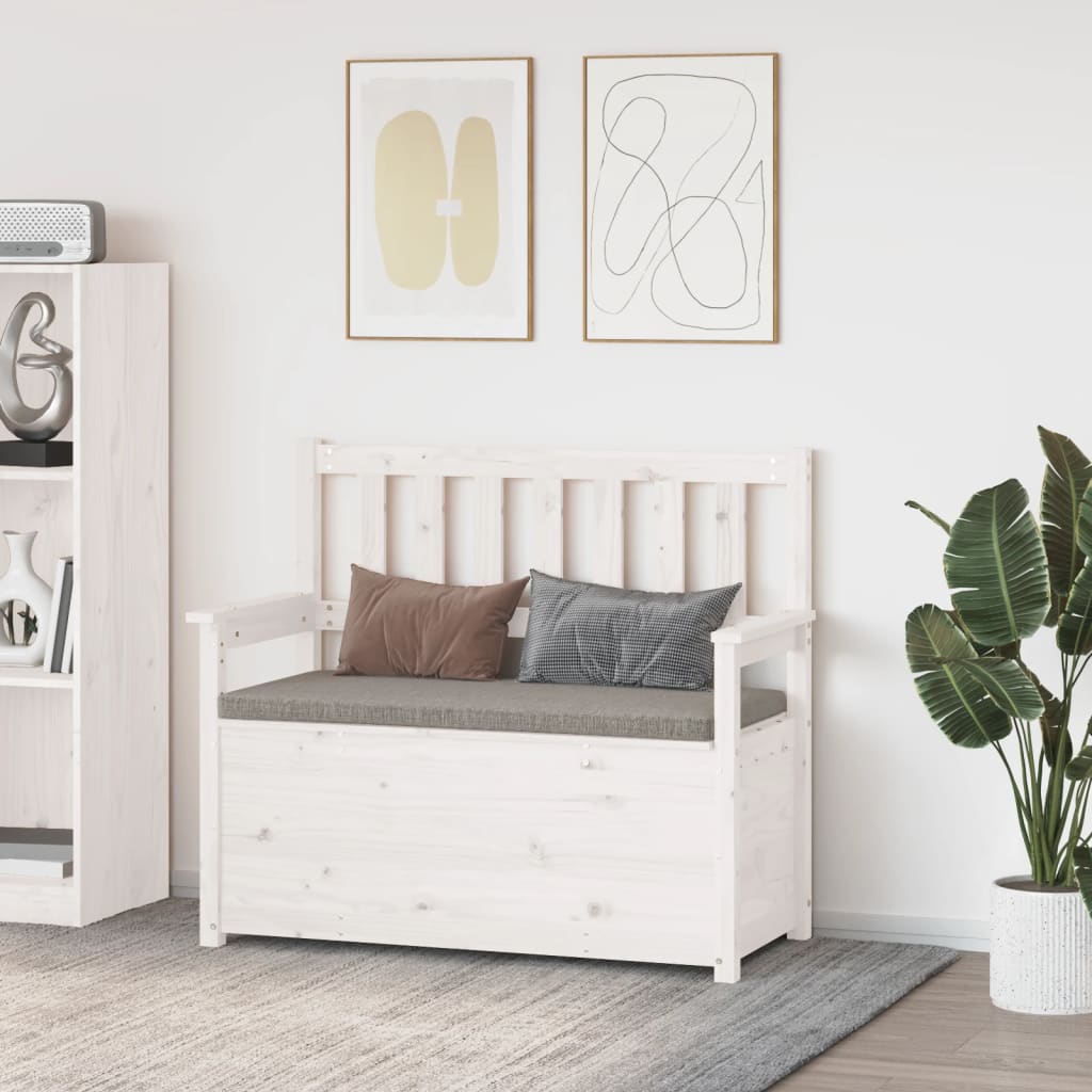 Benk Hvit 112,5X51,5X96,5 Cm Heltre Furu