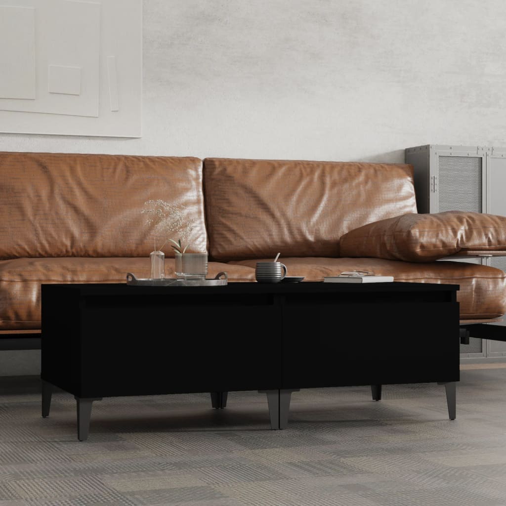 Sidebord 2 Stk Svart 50X46X35 Cm Konstruert Tre