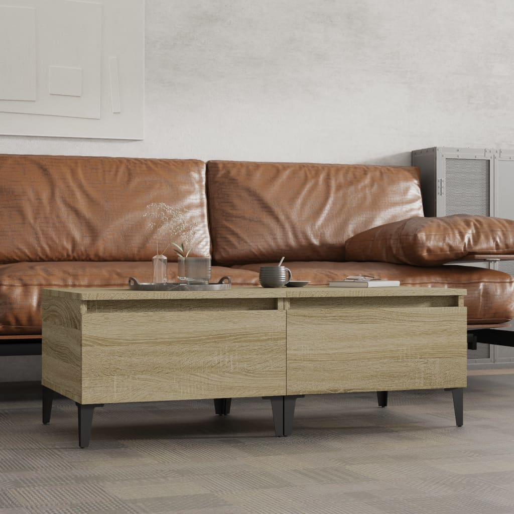 Sidebord 2 Stk Sonoma Eik 50X46X35 Cm Konstruert Tre