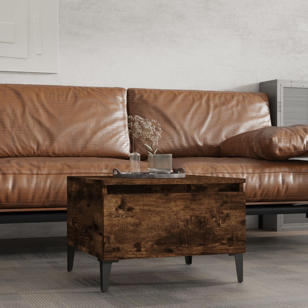 Sidebord Røkt Eik 50X46X35 Cm Konstruert Tre