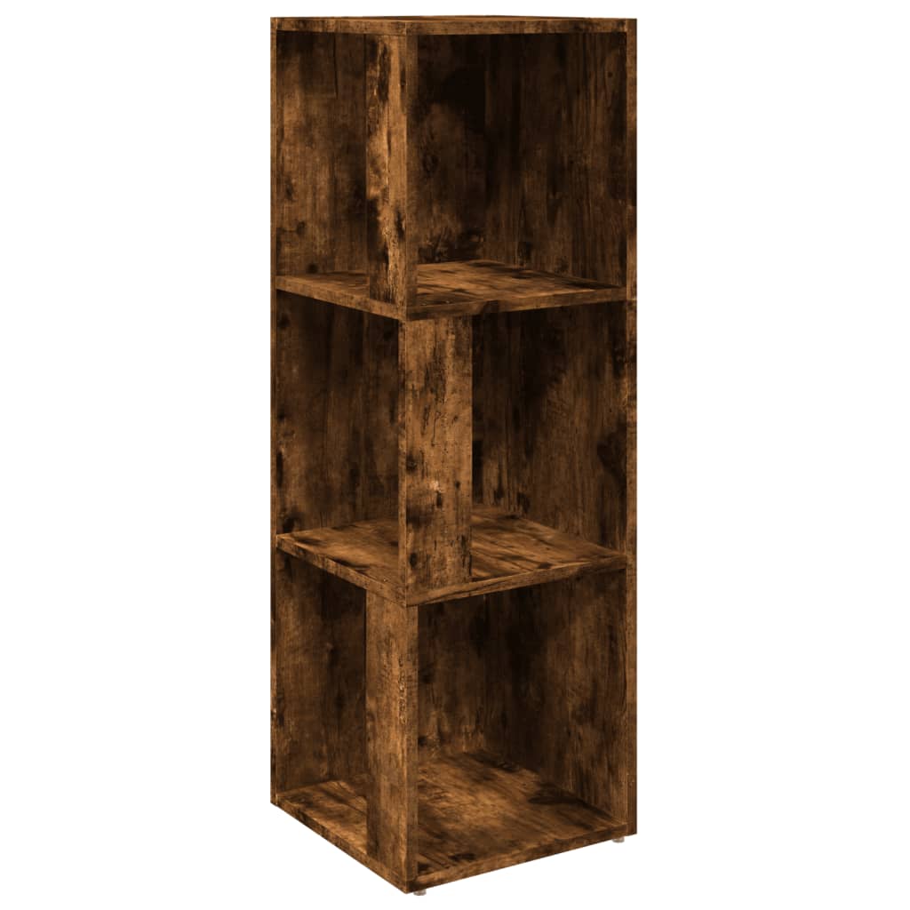 Hjørneskap Røkt Eik 33X33X100 Cm Konstruert Tre