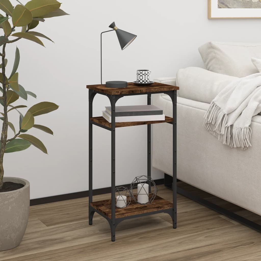 Sidebord Røkt Eik 40X30X75 Cm Konstruert Tre