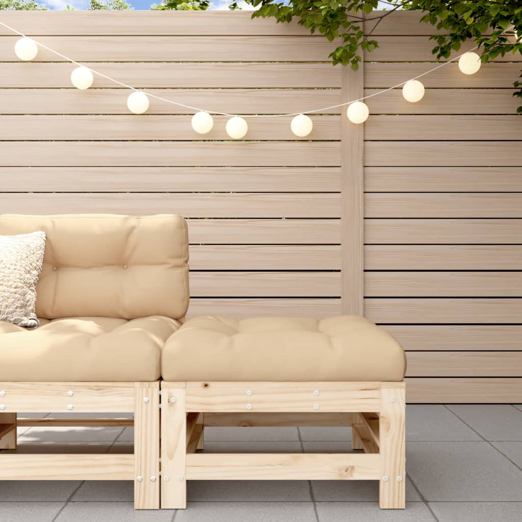 Utendørs Fotskammel Med Pute Heltre Furu