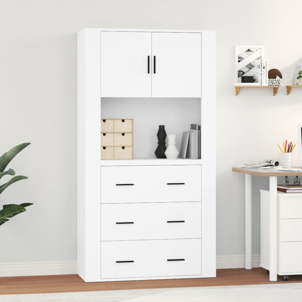Highboard Hvit Konstruert Tre