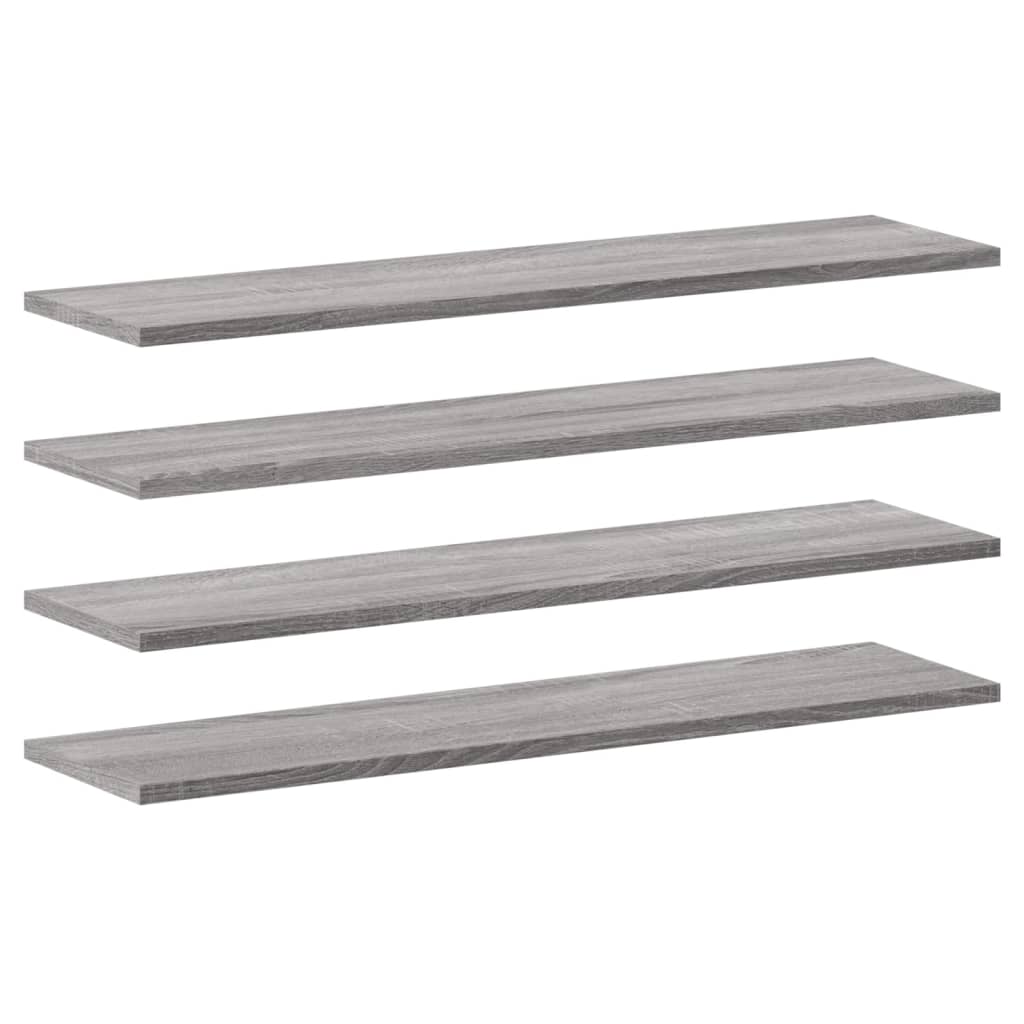 Vegghyller 4 Stk Grå Sonoma 80X20X1,5 Cm Konstruert Tre