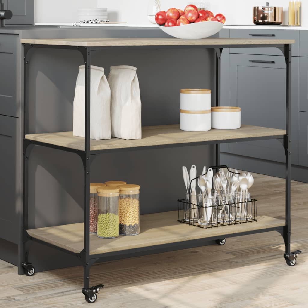 Kjøkkentralle Sonoma Eik 102X50X95 Cm Konstruert Tre