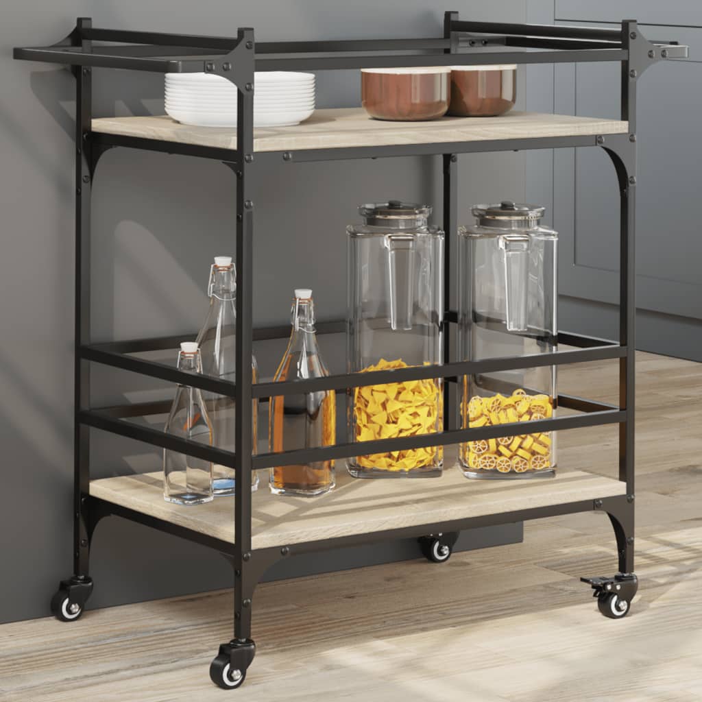 Kjøkkentralle Sonoma Eik 82X40X78,5 Cm Konstruert Tre