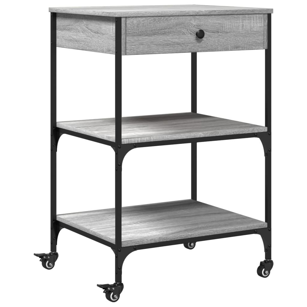 Kjøkkentralle Grå Sonoma 60X48X89,5 Cm Konstruert Tre
