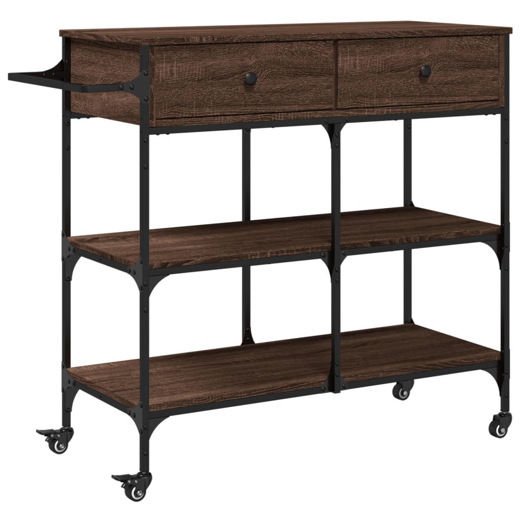 Kjøkkentralle Brun Eik 105X42X95 Cm Konstruert Tre