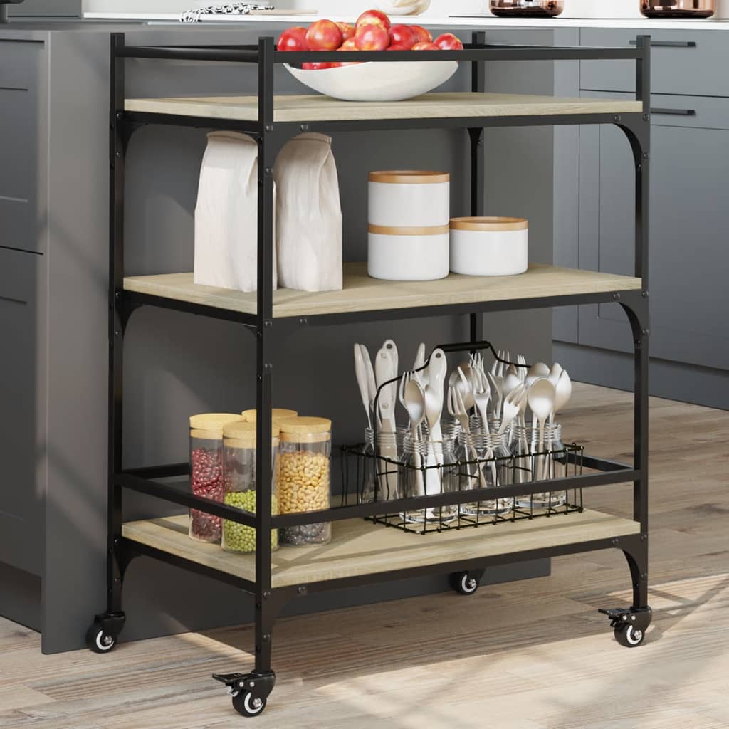 Kjøkkentralle Sonoma Eik 65X40X86,5 Cm Konstruert Tre