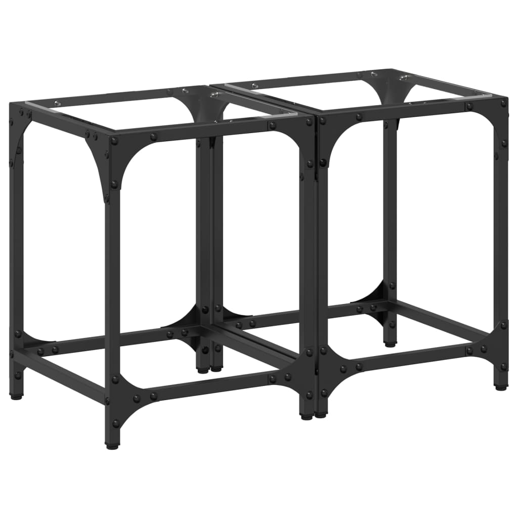 Sofabord Med Gjennomsiktig Glassplate 2 Stk 30X30X40 Cm Stål