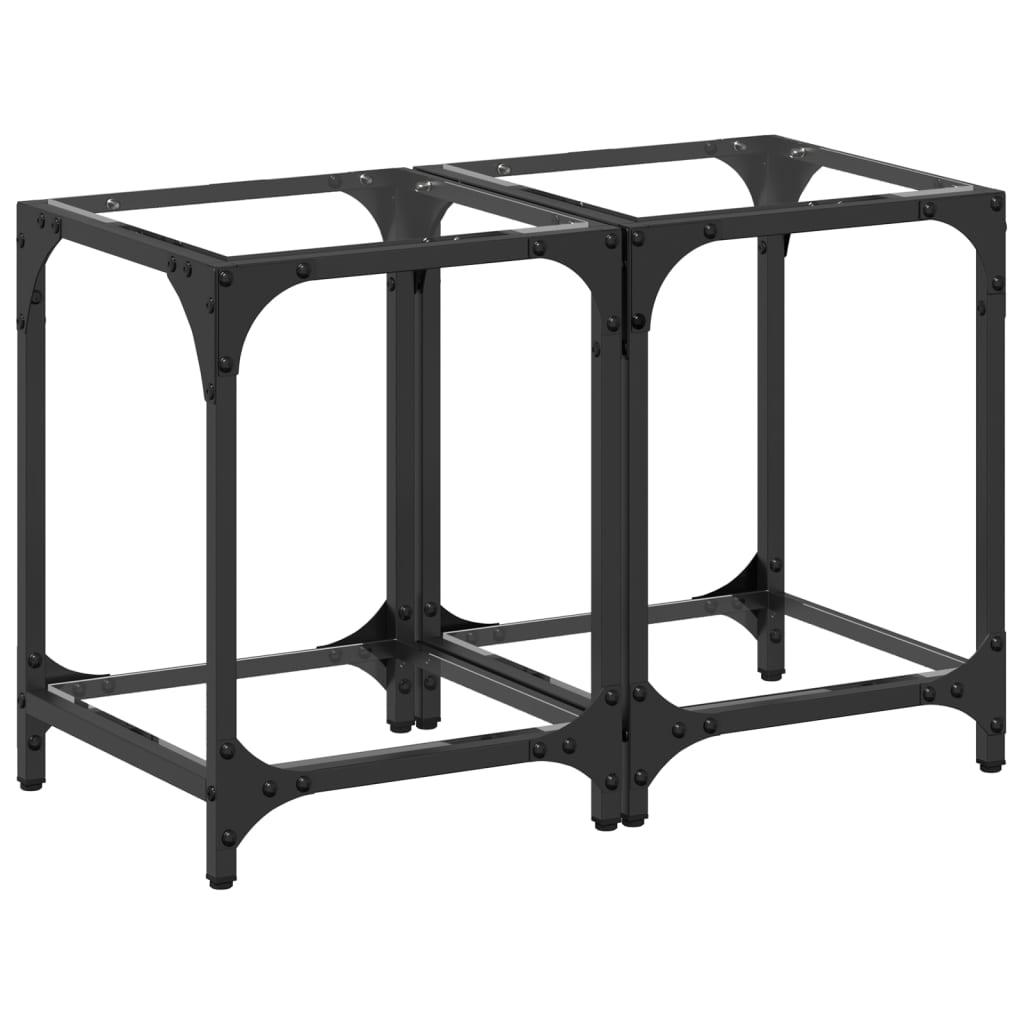 Sofabord Med Gjennomsiktig Glassplate 2 Stk 30X30X40 Cm Stål