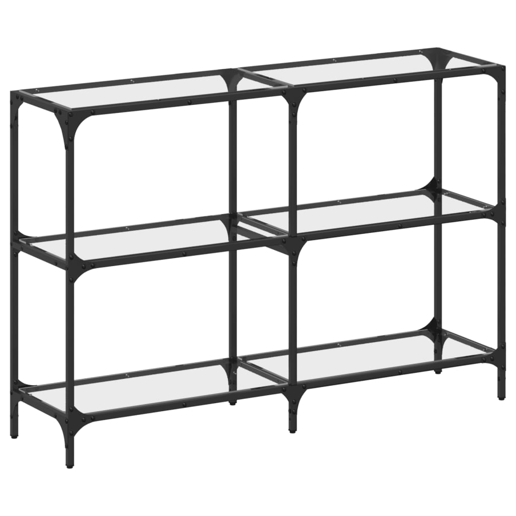 Konsollbord Med Gjennomsiktig Glassplate 118,5X30X81 Cm Stål