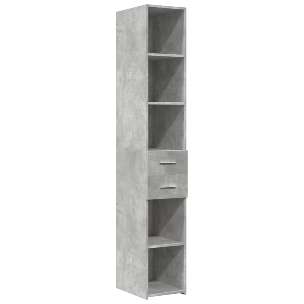 Hylle Betonggrå 30X42,5X185 Cm Konstruert Tre