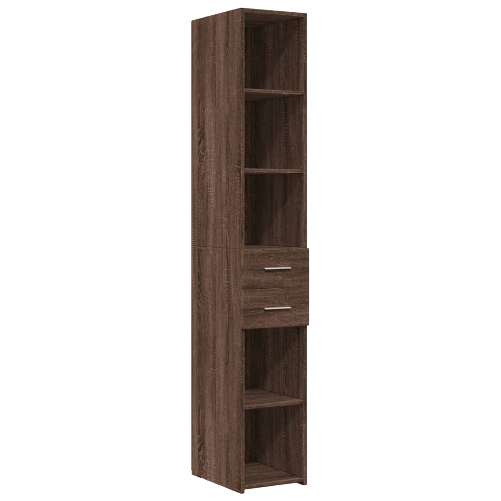 Hylle Brun Eik 30X42,5X185 Cm Konstruert Tre
