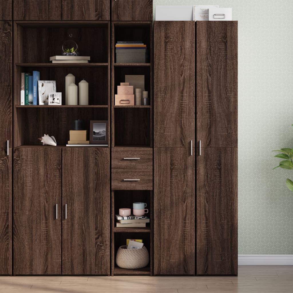 Hylle Brun Eik 30X42,5X185 Cm Konstruert Tre