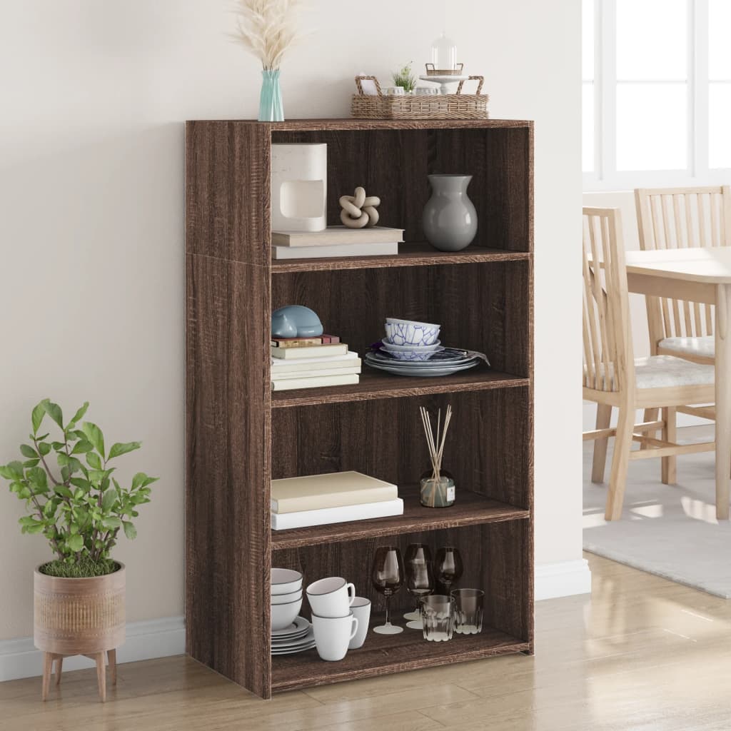 Hylle Brun Eik 70X41X124 Cm Konstruert Tre
